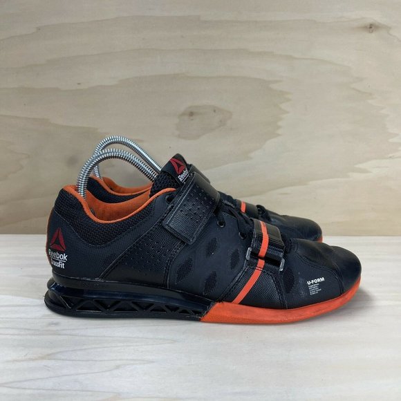Reebok Shoes | Reebok Men Crossfit Lifter Plus 2.0 U-FORM Weightlifting Shoes Black Orange Sz 8 | Color: Black | Size: 8 | 75nsunny's Closet